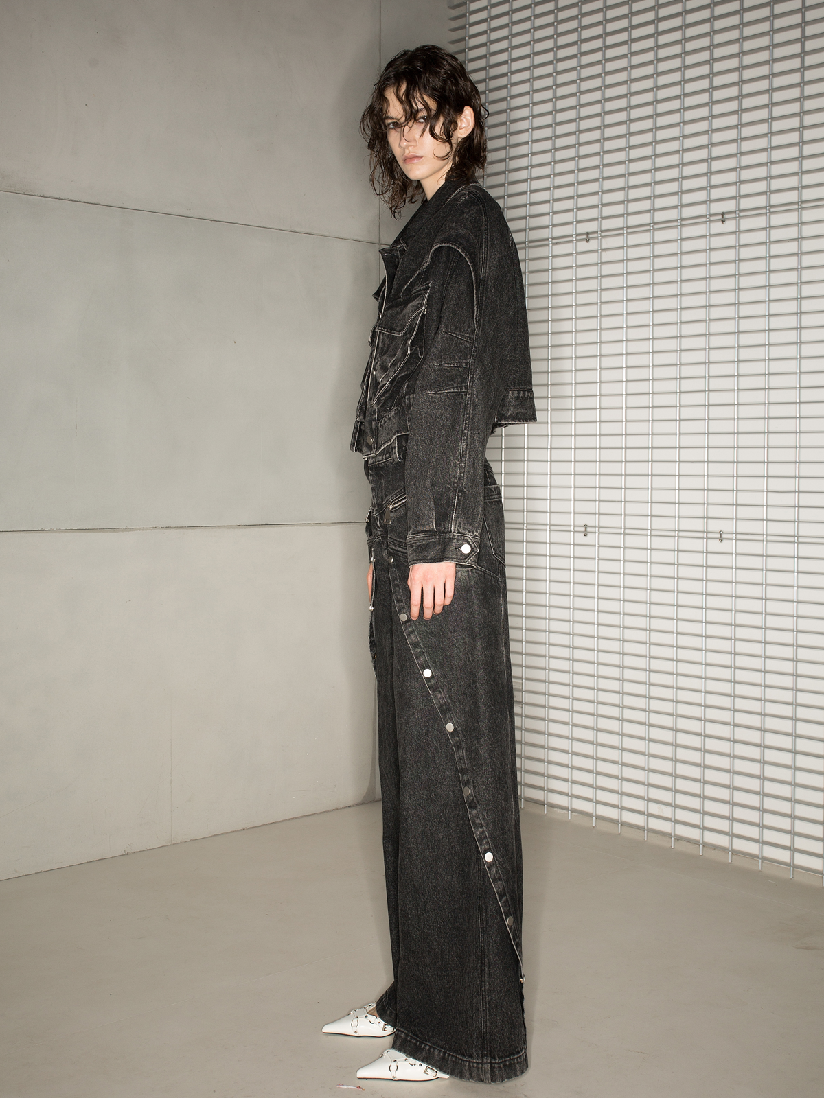 Denim Nichi Setup Casual Jacket & Wide-Hose Setup