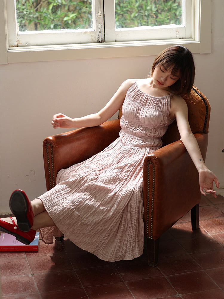 주름진 천연 주름 긴 일체형