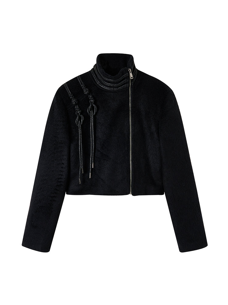 Nichi Rope Stand-Collar Wool High-End Jacket