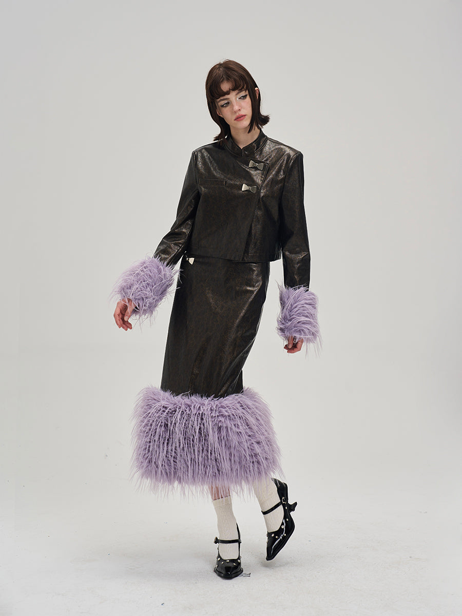 Tassel Leather Nichi Conspicuous Jacket&One-Piece