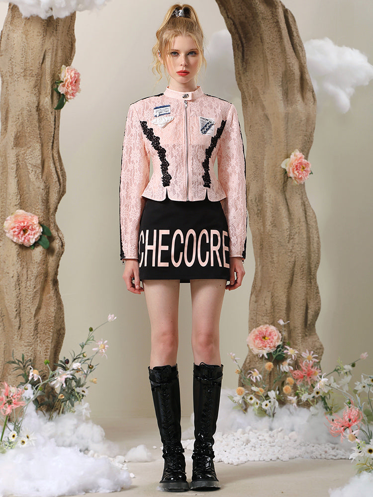 Flower Lace Feminine Contrast Jaclet