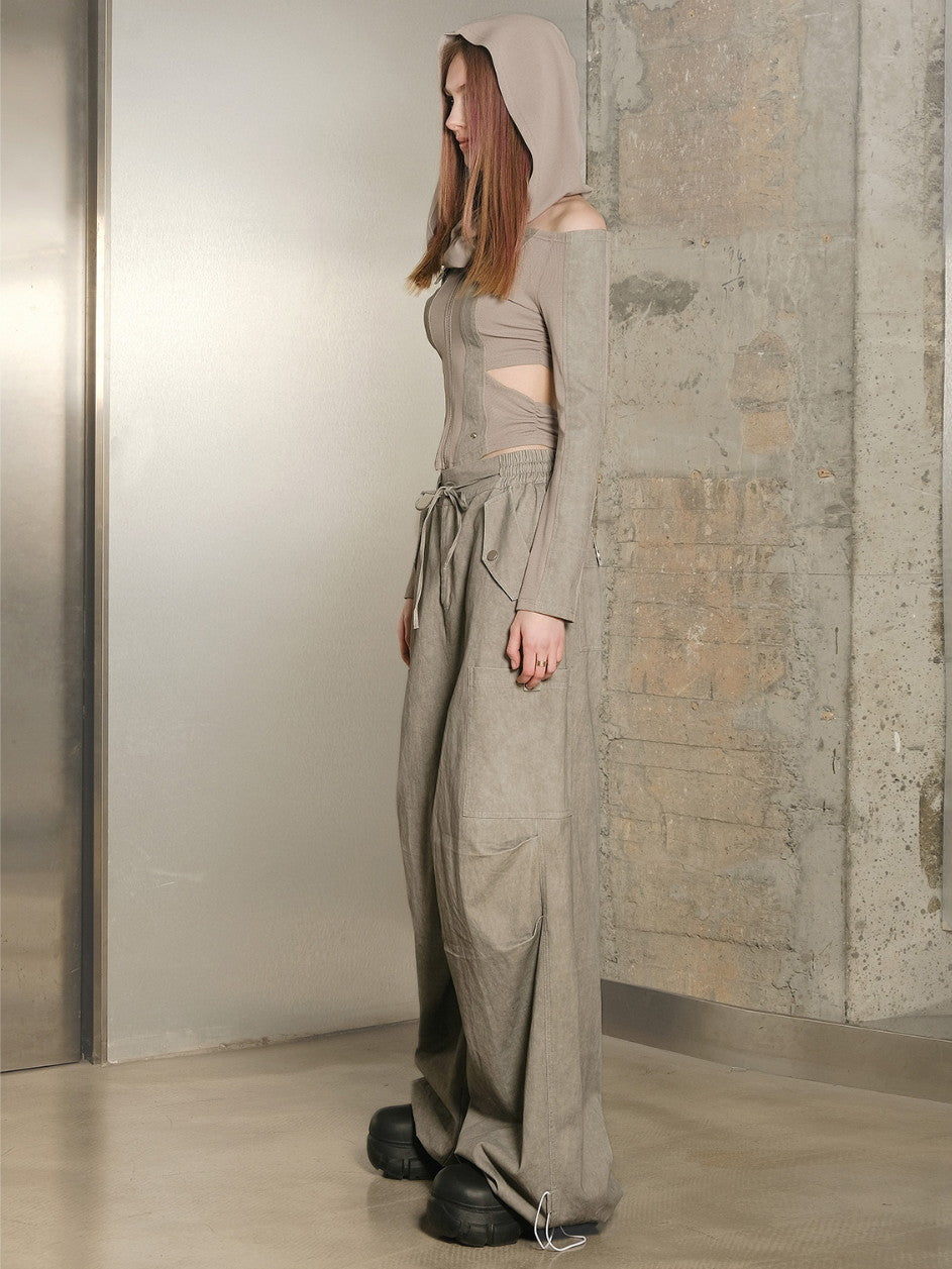 Off-Shouder-Seitenschnitte Nichi Enge Reißverschlüsse