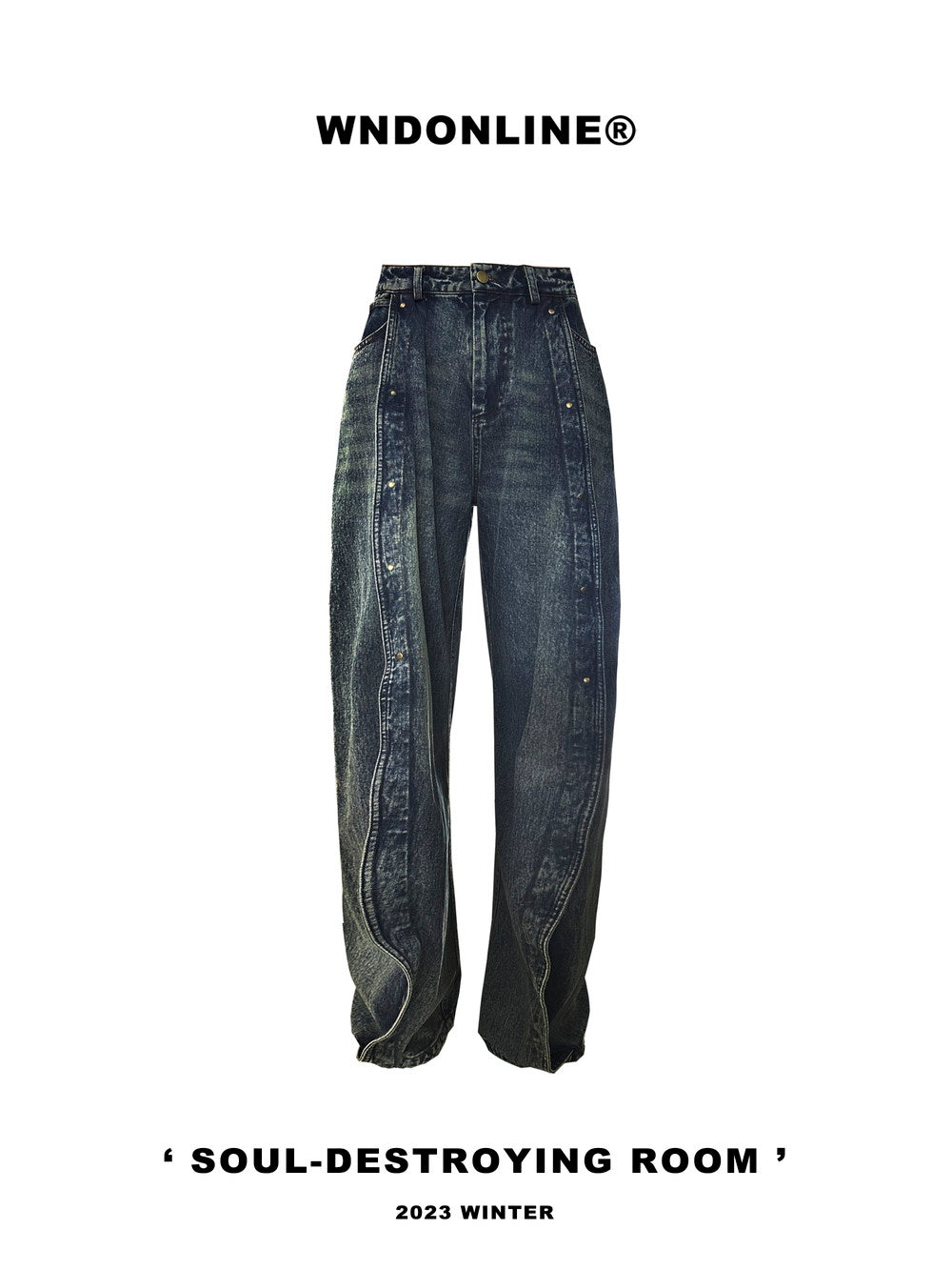 Deneim Wave Nichi Loose Handsome Wide-Pants