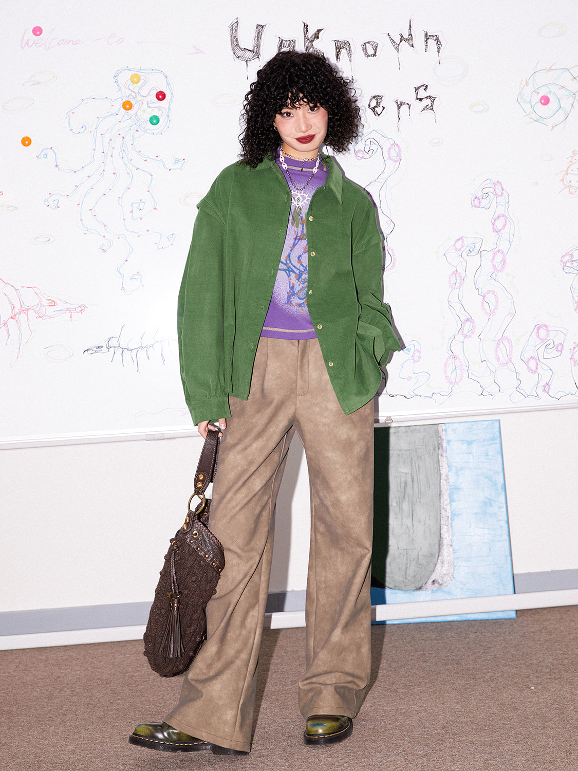 Corduroy Plain Simple Oversize Causal Shirt