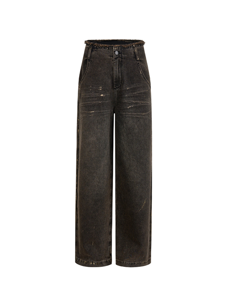 Denim pantalon casial en vrac droit