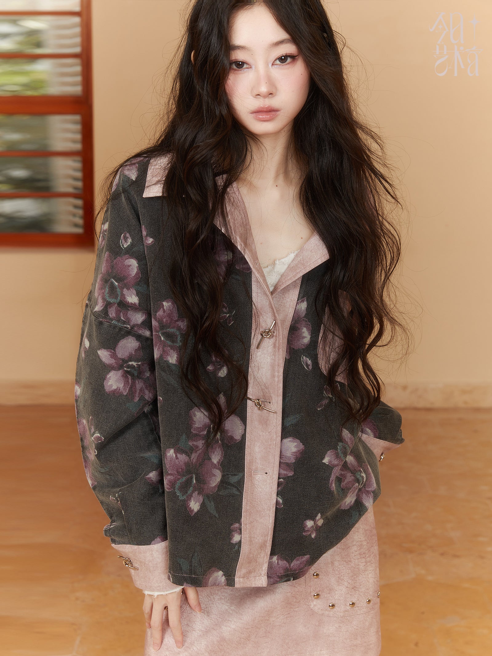 Denim Flower Retro Oversize Jacket