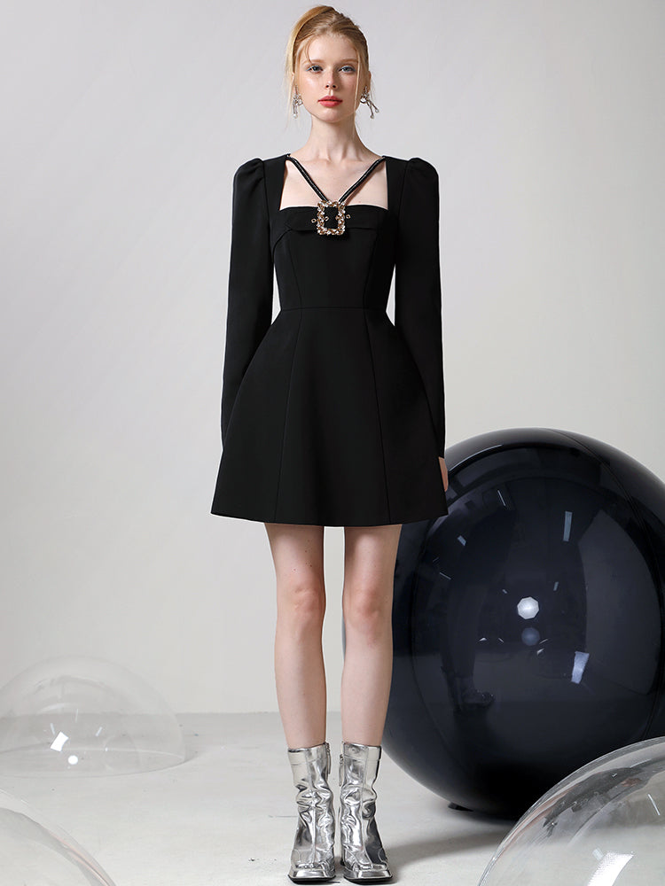 Chic Monotone Simple Short One-Piece