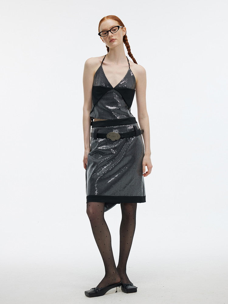 Sequins Luxury Nichi Middle Skirt