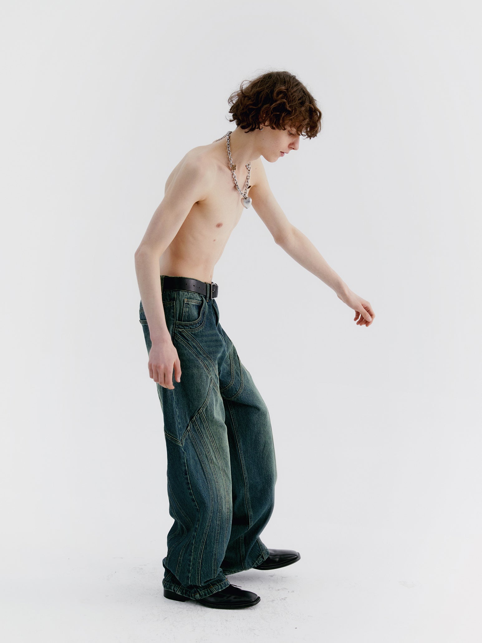 Unisex Casual Wide Denim Pants