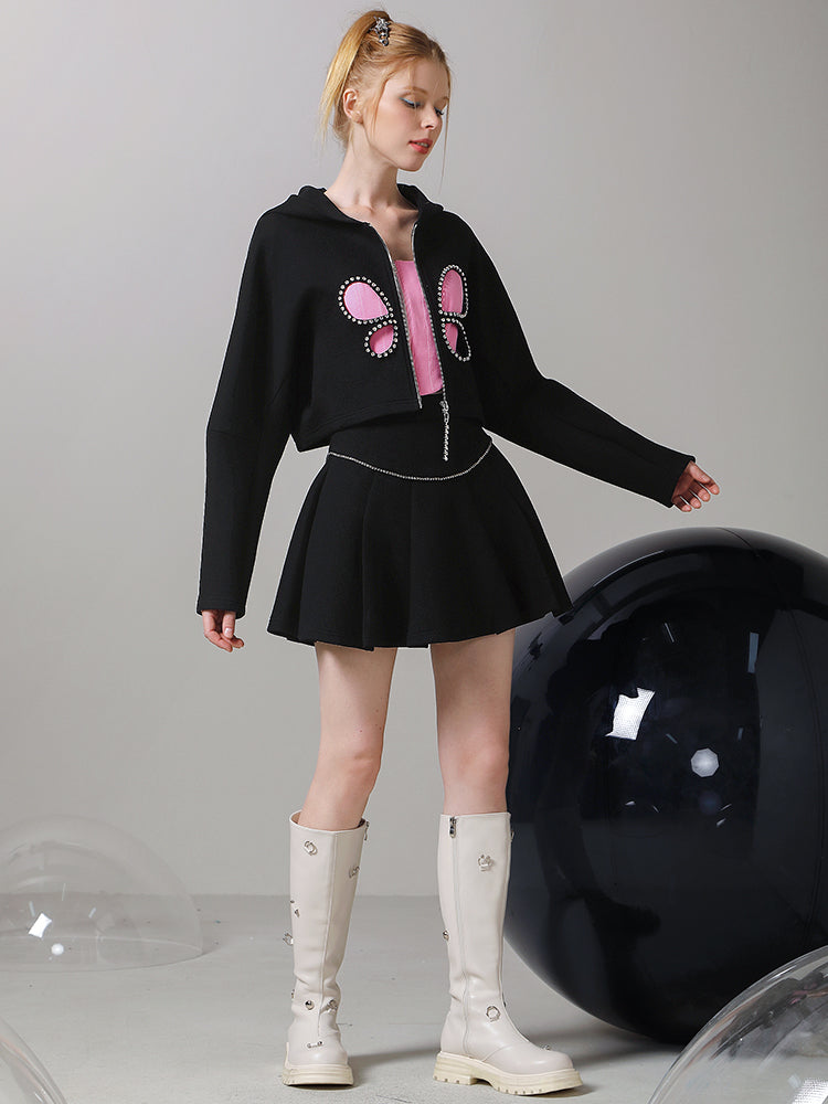 Glossy Oversize Suit Elegant Nichi Bold Parka&Short-Pants