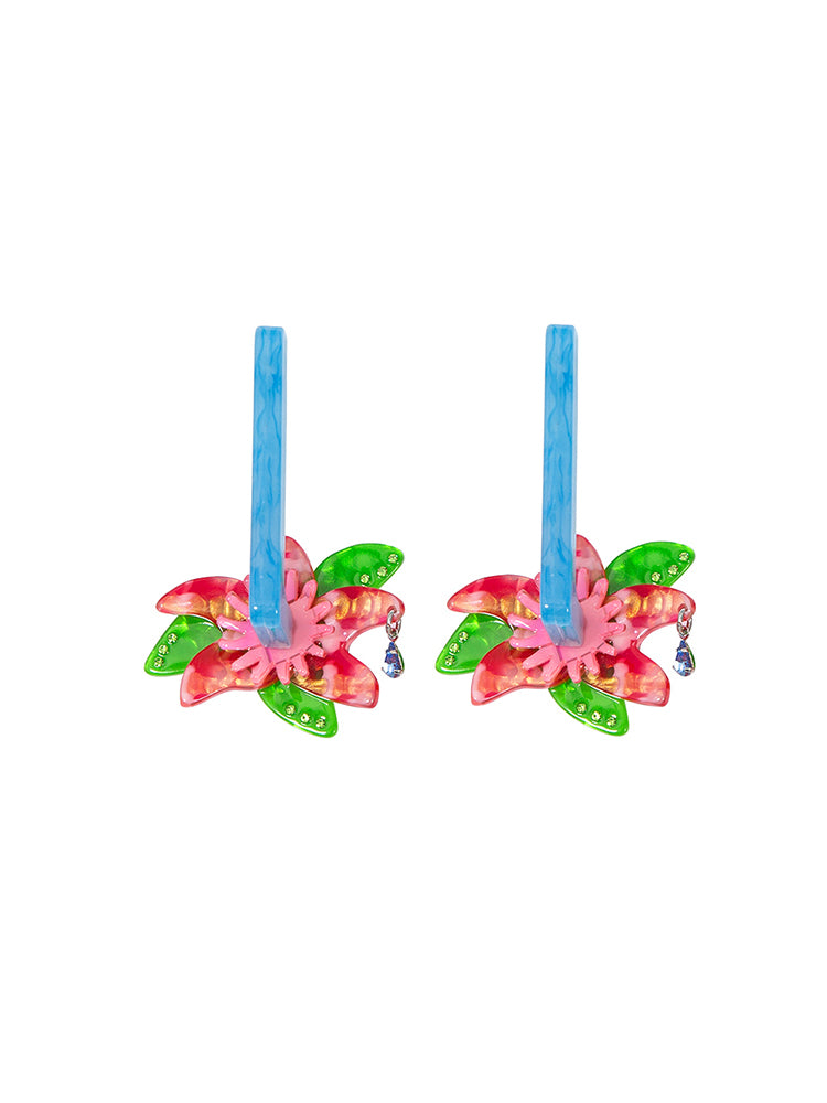 Flower Retro Unique Fancy Pierced&Earrings