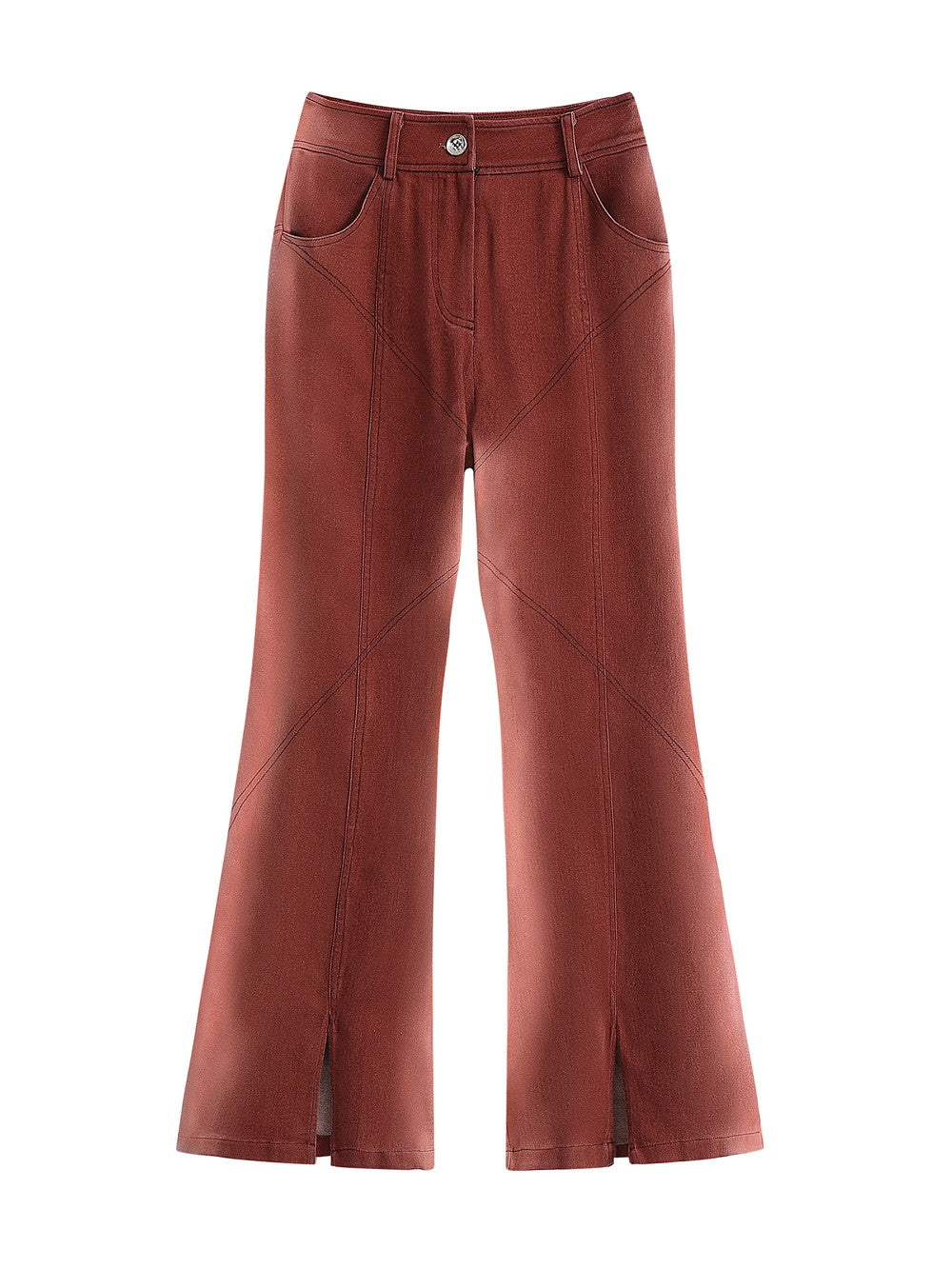 Pantalon de poussière à fente décontractée en denim