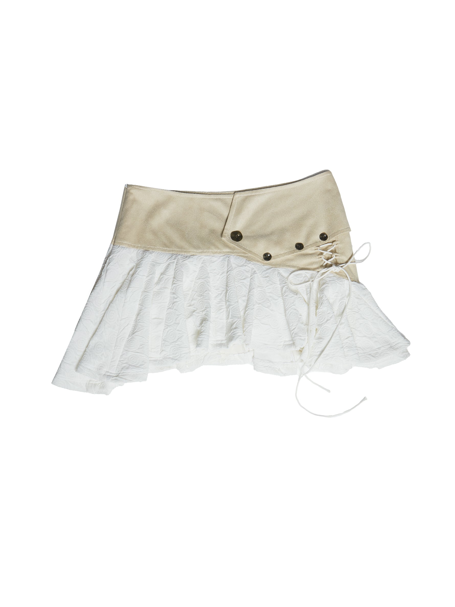 Lace Mélanger les plies mignons Mini-skirt