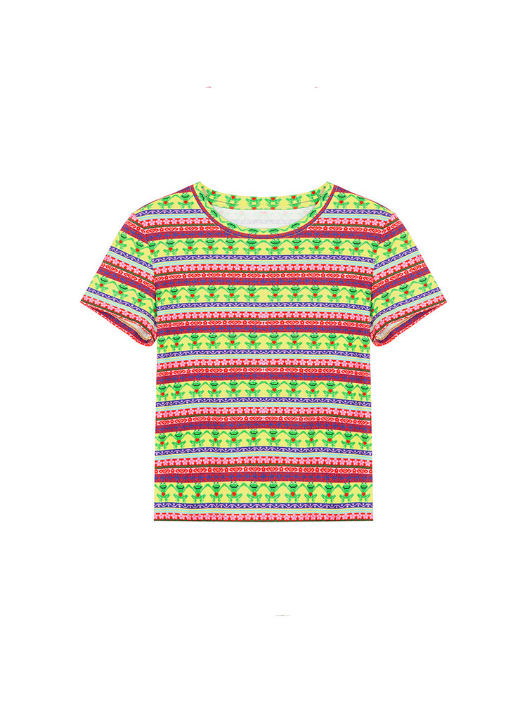 Border Frog Colorful Cute Fancy T-Shirt