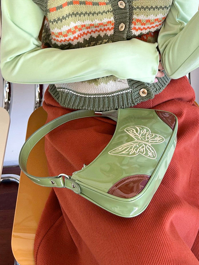 Emaille Smooth Butterfly Leder Compact Hand-Bag