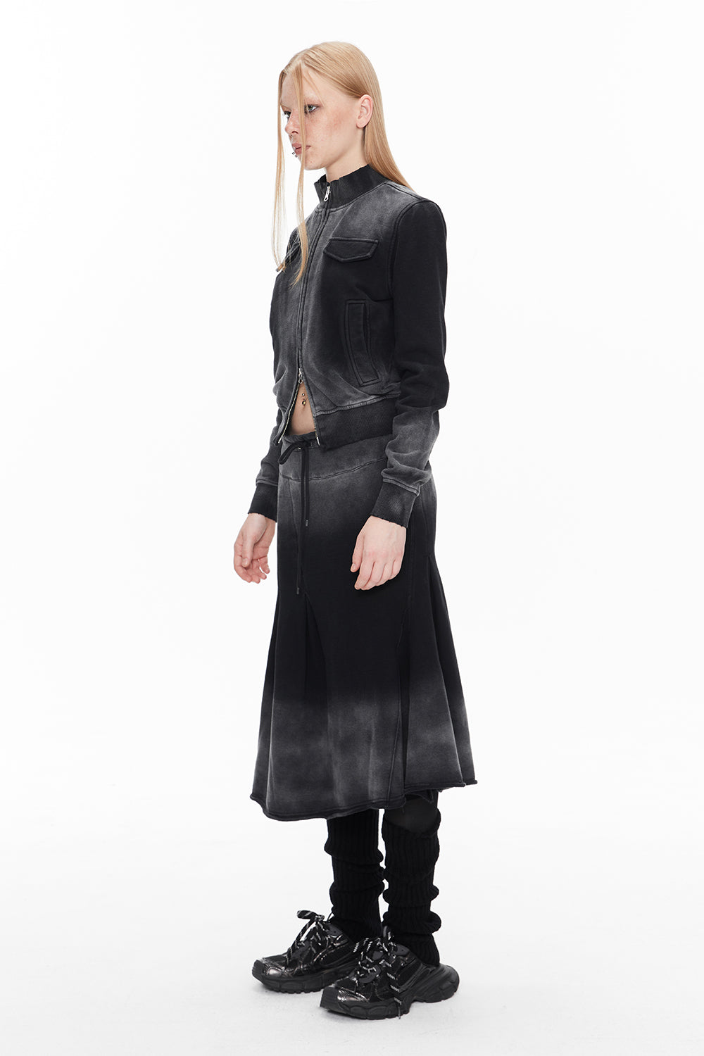 데님 페이디드 빈티지 캐주얼 블루종 & 파카 & 스커트