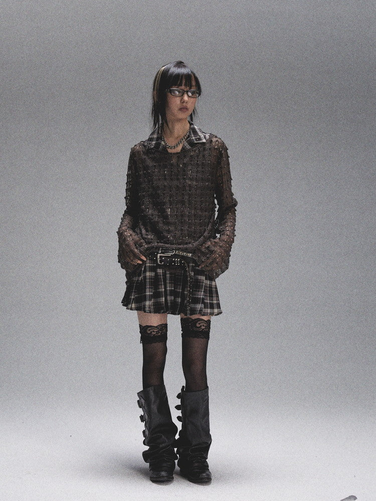 Checked Girly Retro Pkeats No-Sleeve Dress