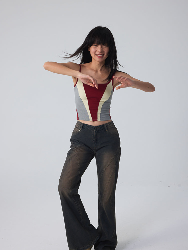 지퍼 슬림 스트레치 짧은 간단한 갈비뼈