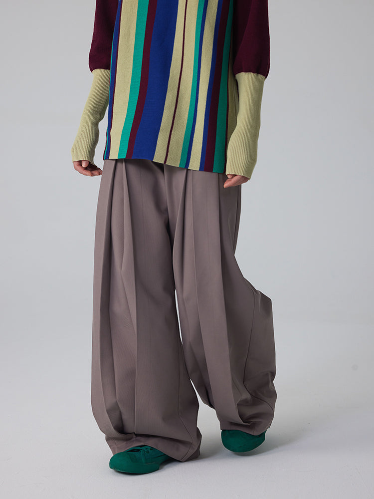 넓은 다리 캐주얼 이완 느슨한 평범한 넓은 바지