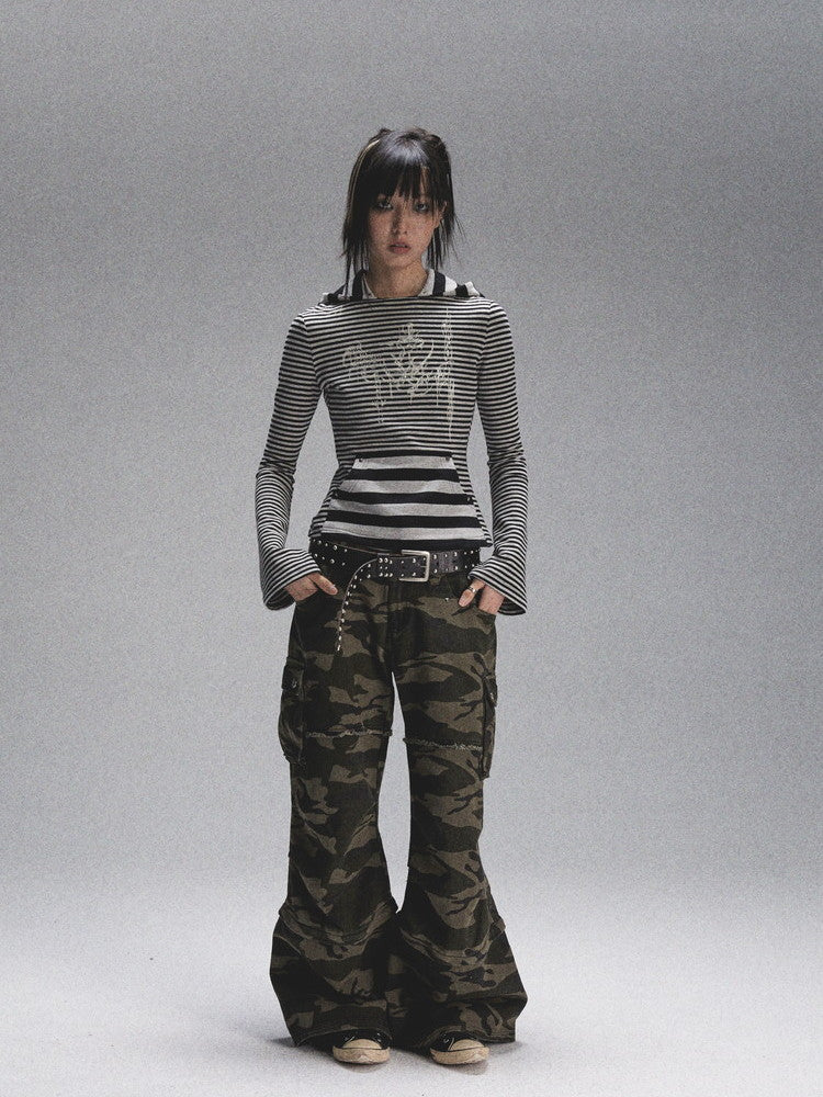 Border Cat-Ear Cute Long-Sleeve Thin Tight Fkare-Sleeve Praka