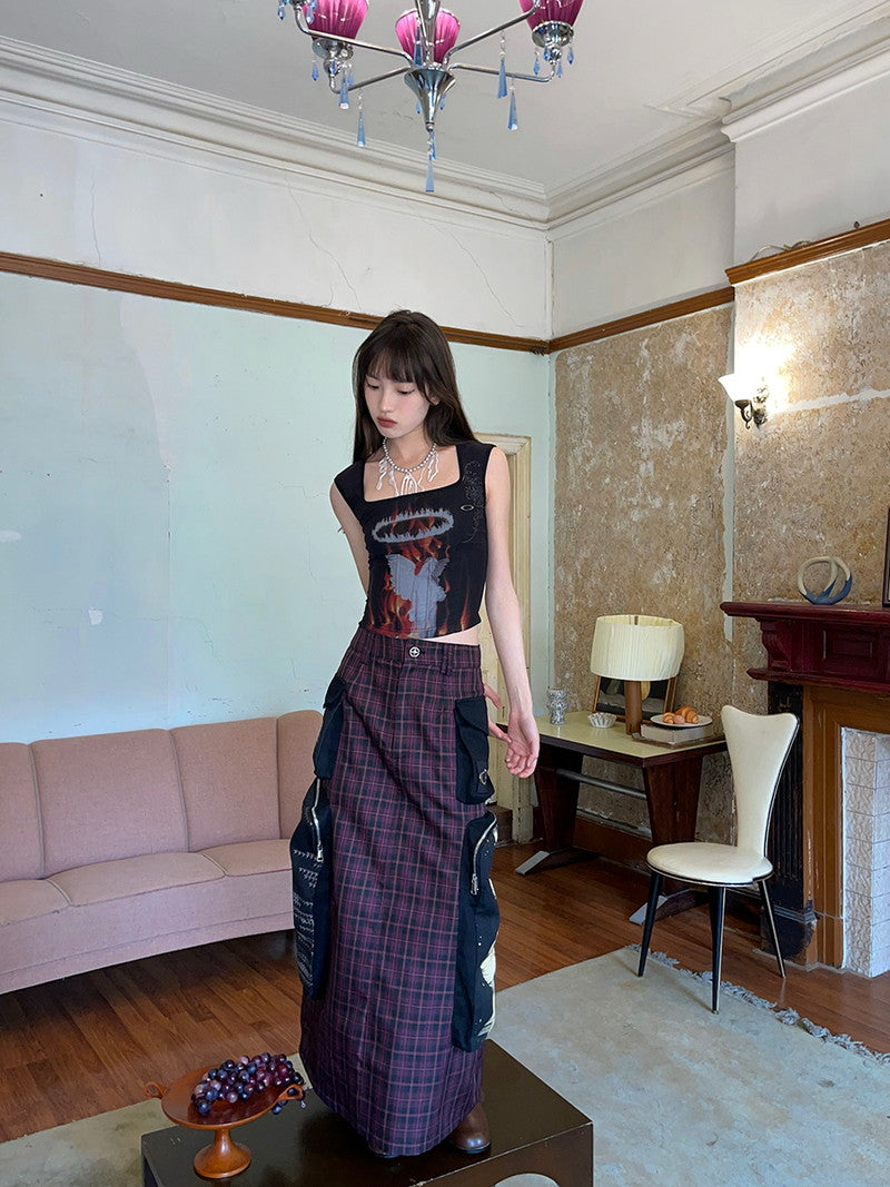 Fire Angel Back-Open Sleeveless Tops