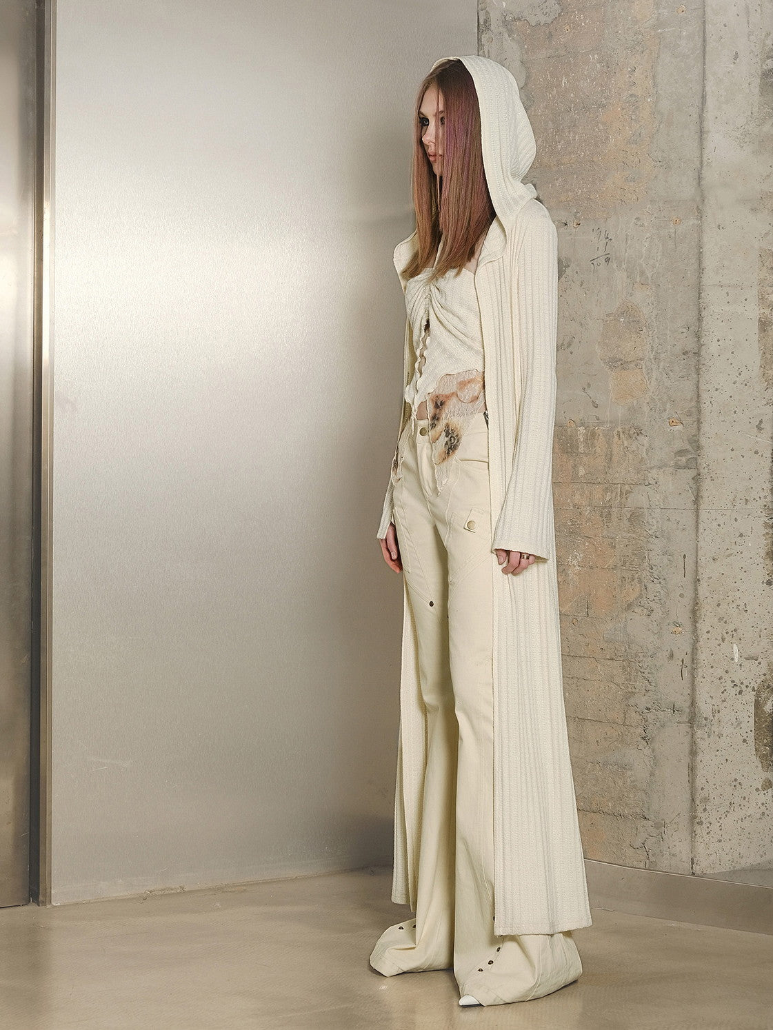 리벳 니치 캐주얼 플레어 바지