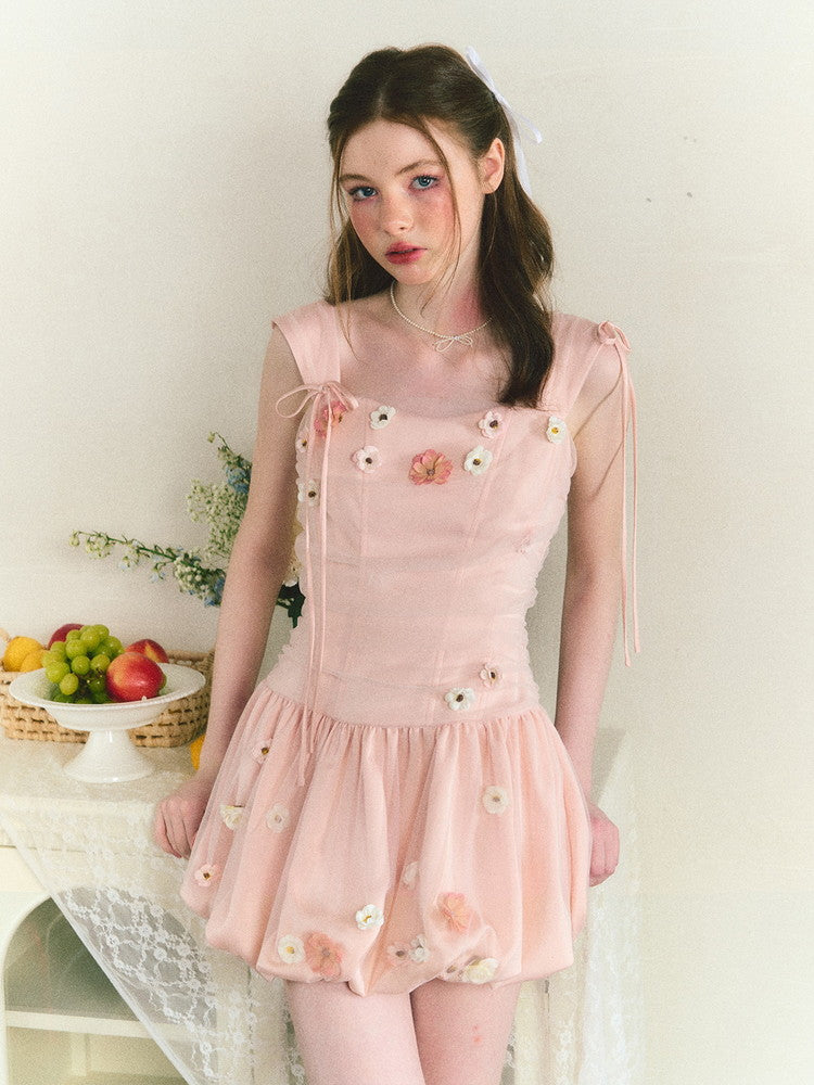 Flower Short Balloon Lace Butterfly Fairy Dress