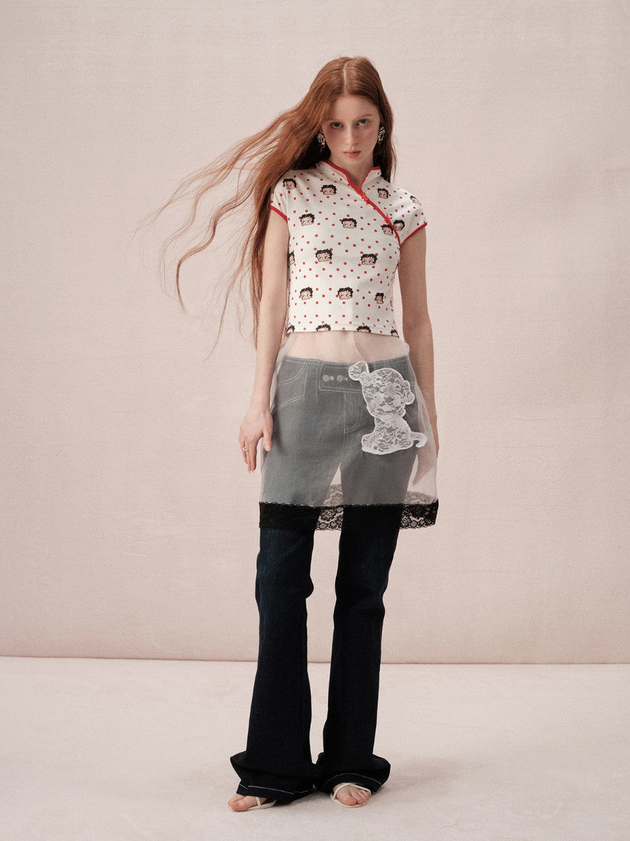 Denim Casual Simple Basic Flare-Pants