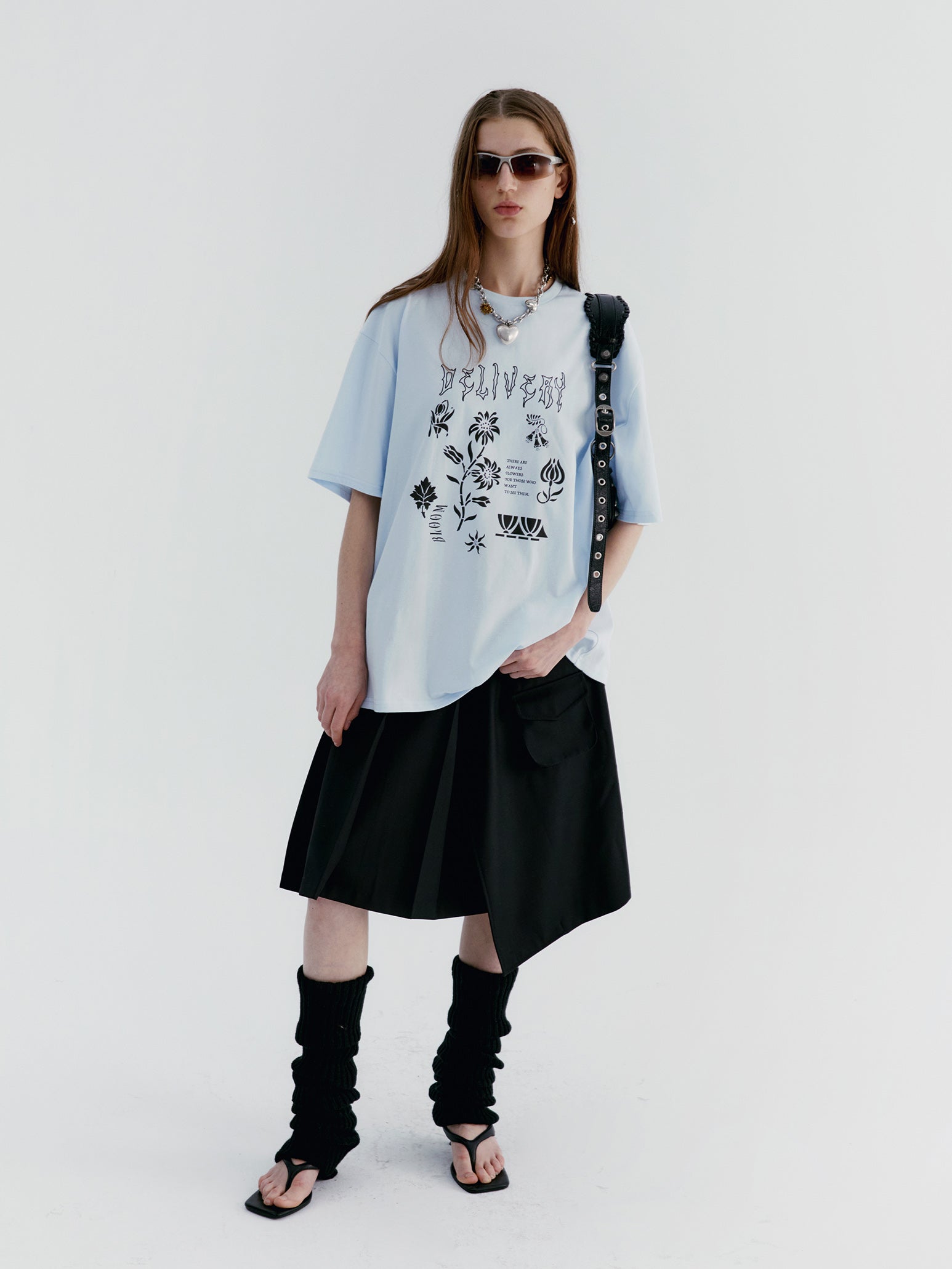 Unisex Oversize Retro Silhouette Print-T-shirt