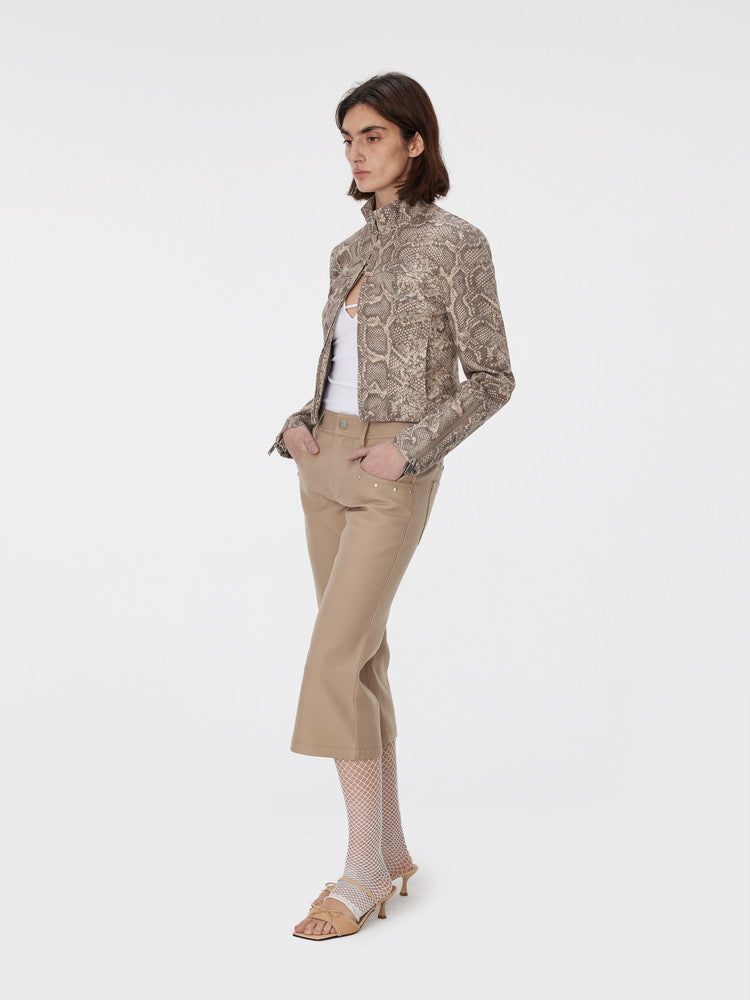 Studs Flare Casual Plain Simple Half-Pants