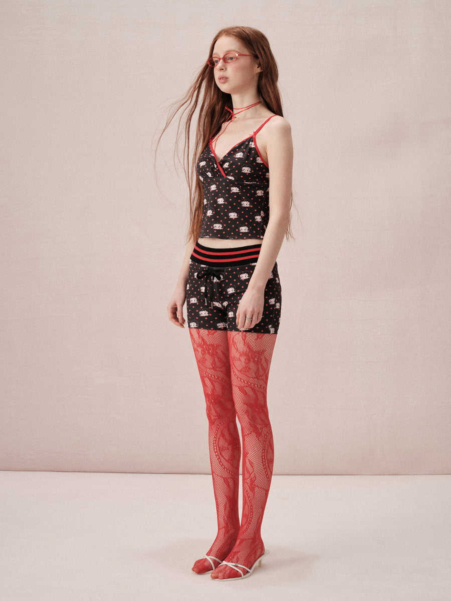 Betty Set-Up Casual Fancy Tight Relax Camisole&Bolero&Short-Pants