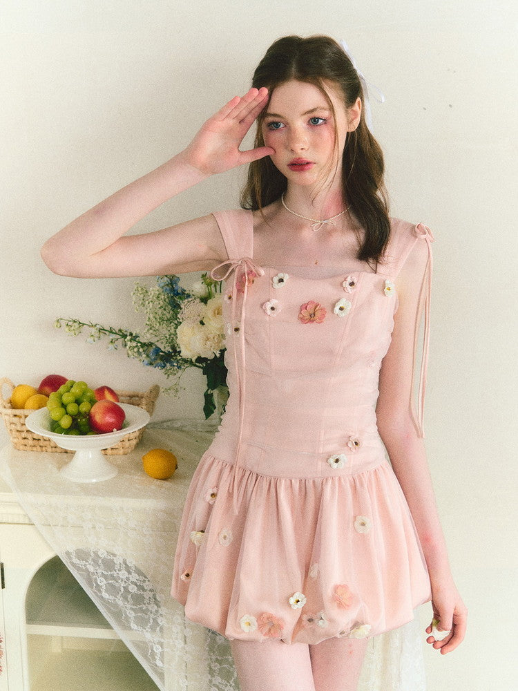 Flower Short Balloon Lace Butterfly Fairy Dress