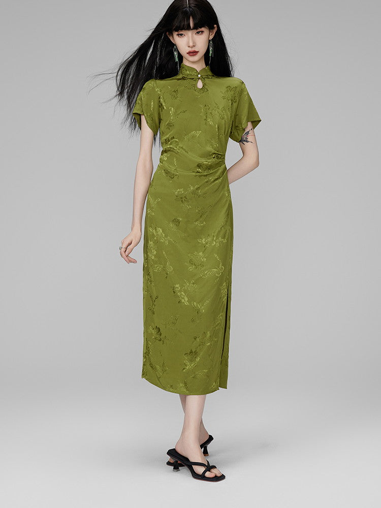 China Long Chic Embroidery Butterfly Flwoer Dress