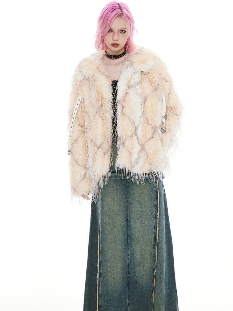 Elegant Belt Diamond Luxury Warm Occasion Fur-Jacket