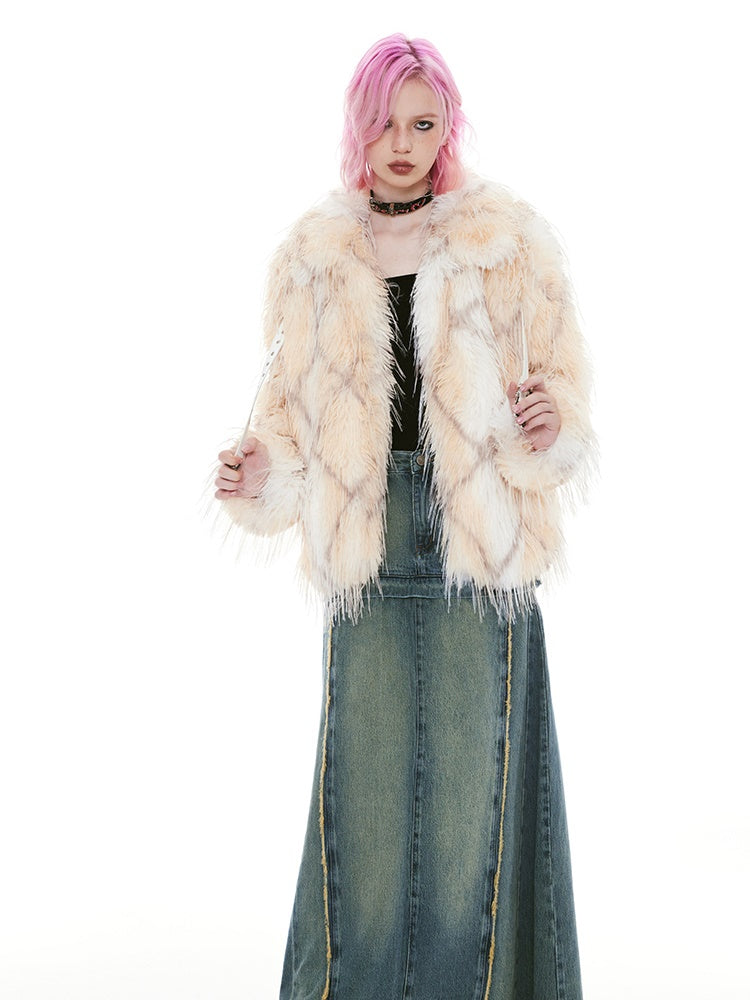 Elegant Belt Diamond Luxury Warm Occasion Fur-Jacket