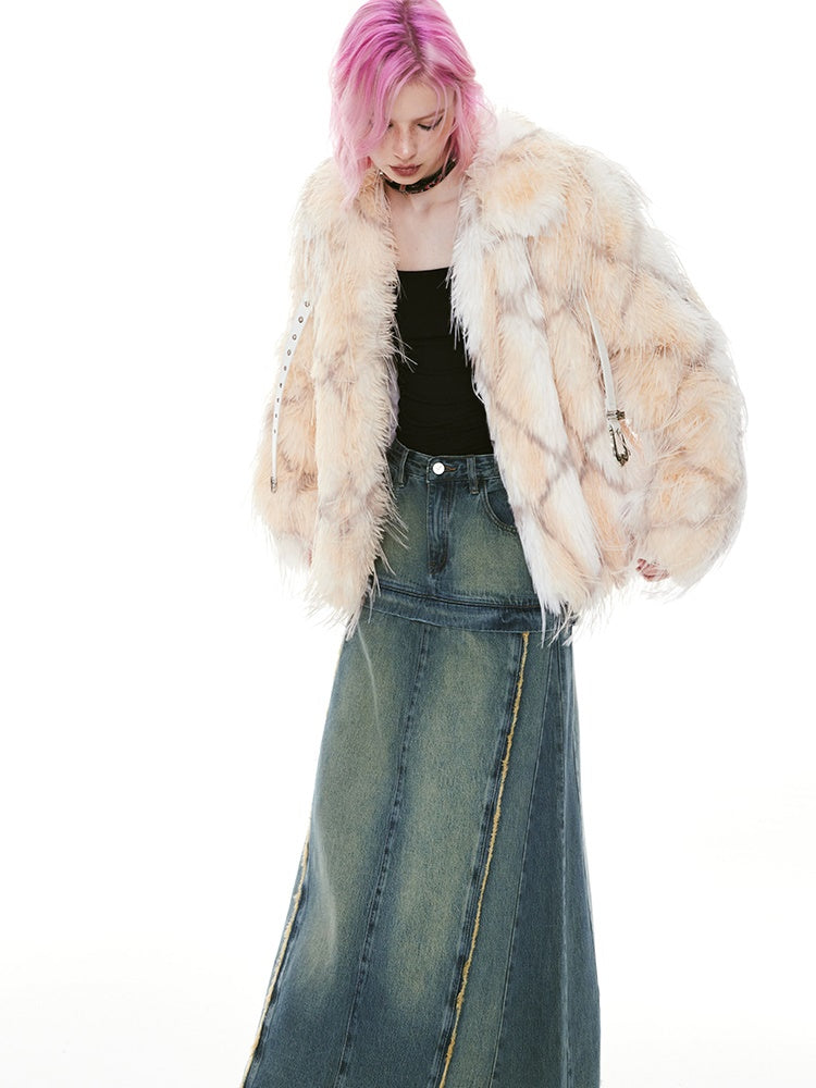 Elegant Belt Diamond Luxury Warm Occasion Fur-Jacket