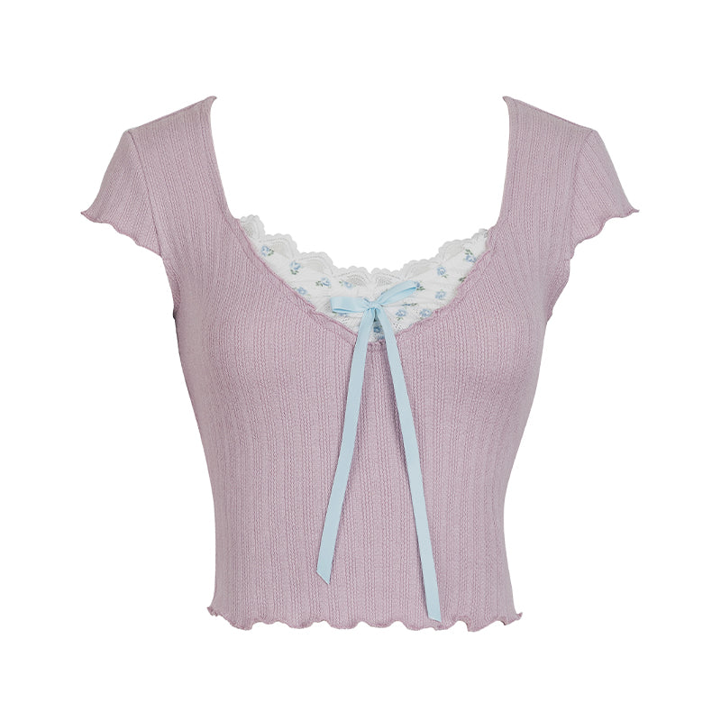 레이스 리본 크롭트 멜로우 컷팅