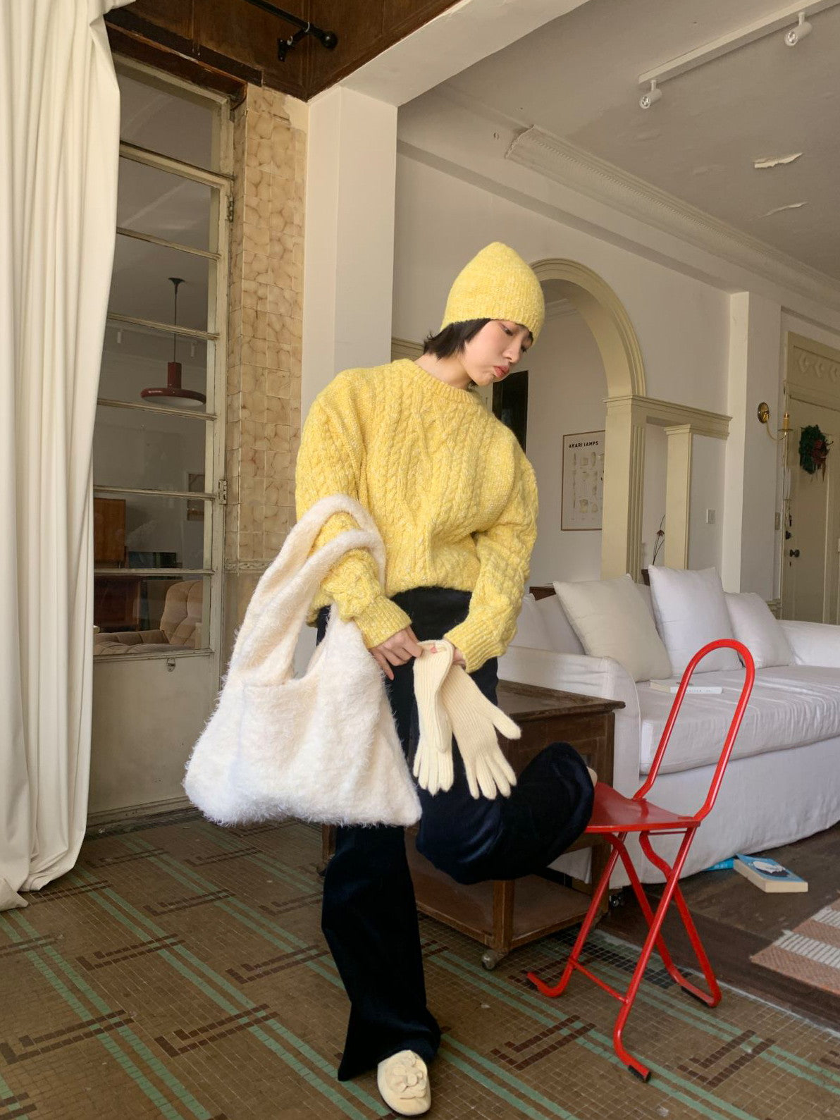 Cwer-Neck Vivid Vintage Simple Chic Cable-Knit