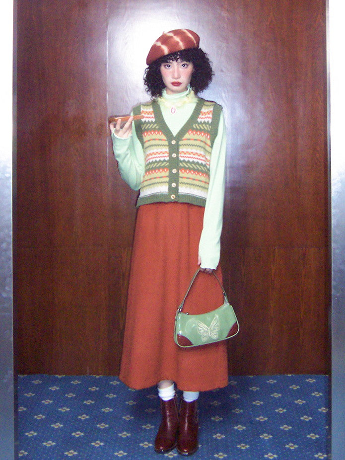Emaille Smooth Butterfly Leder Compact Hand-Bag