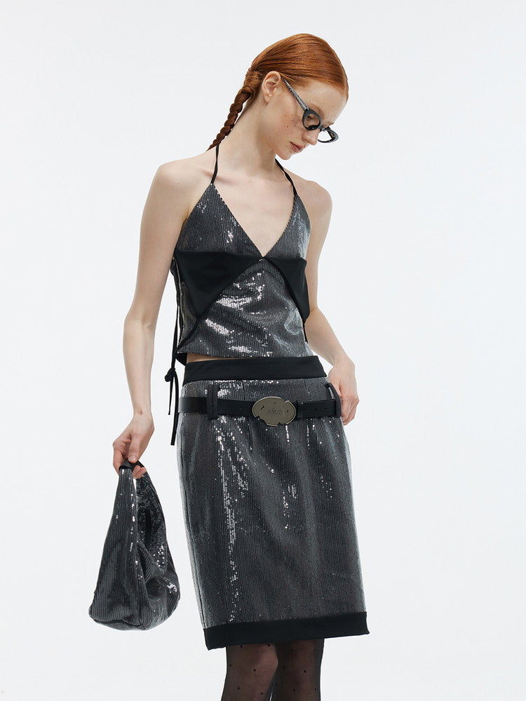 Sequins Luxury Nichi Middle Skirt