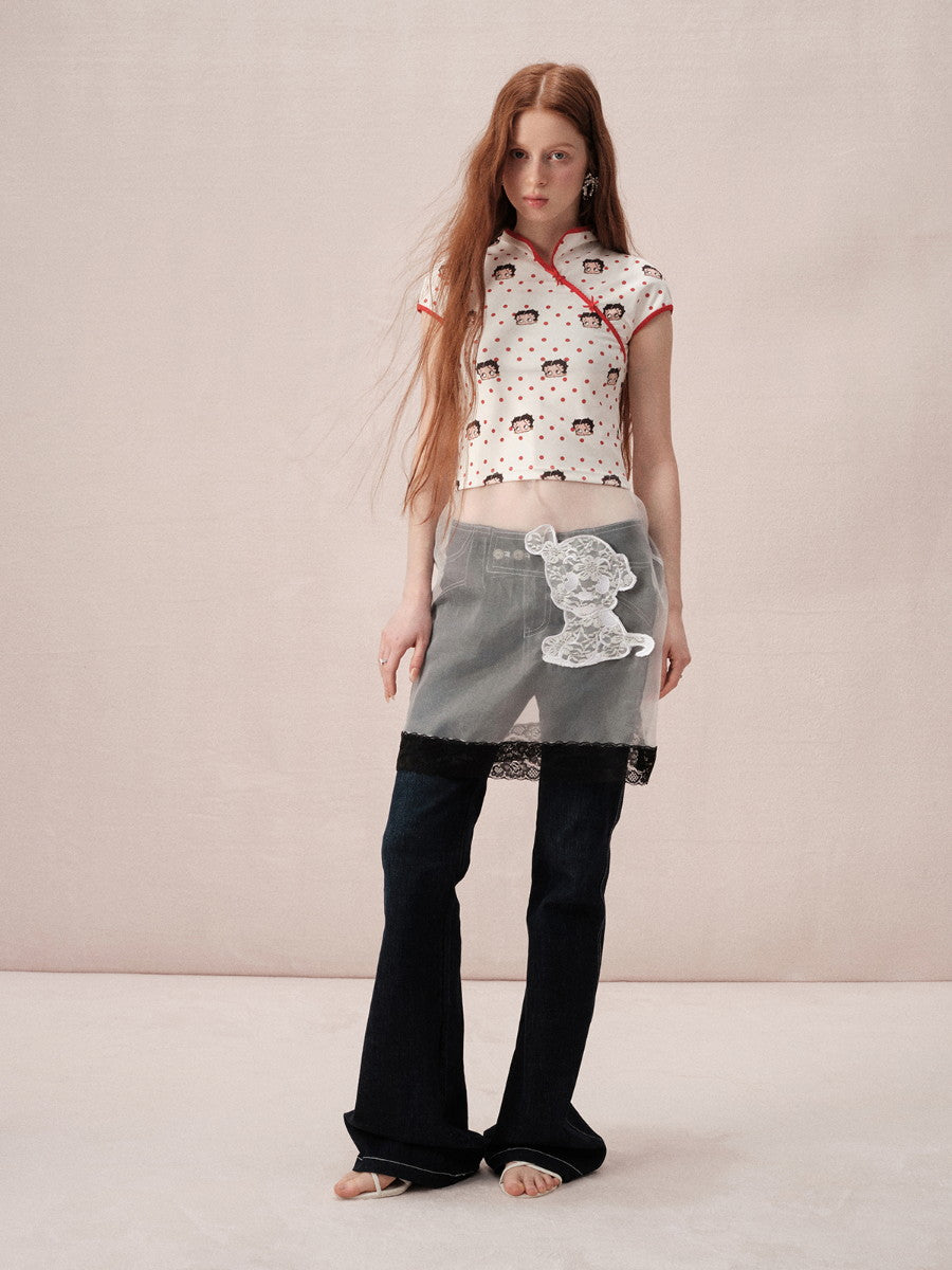 Betty China Fancy Short Half-Sleeve Tops