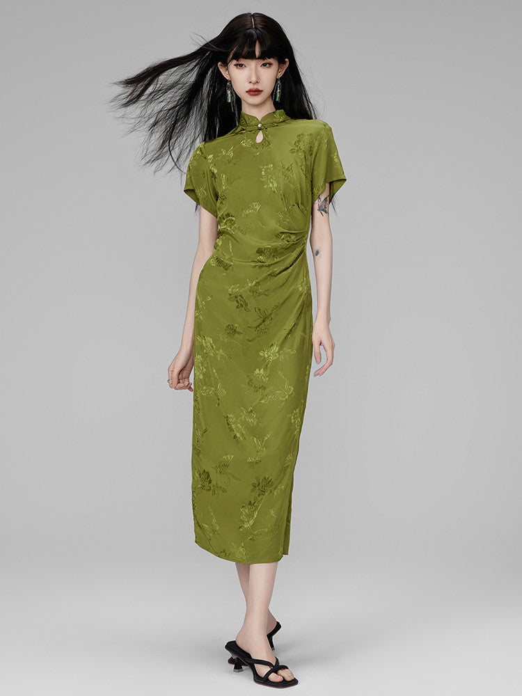 China Long Chic Embroidery Butterfly Flwoer Dress