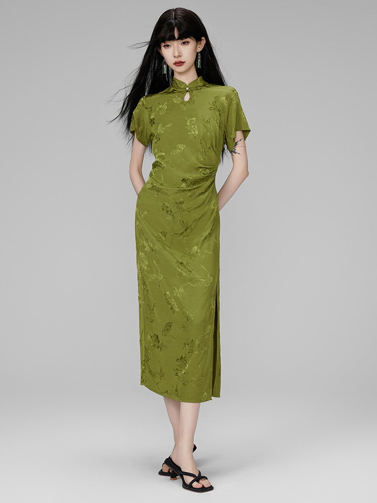 China Long Chic Embroidery Butterfly Flwoer Dress