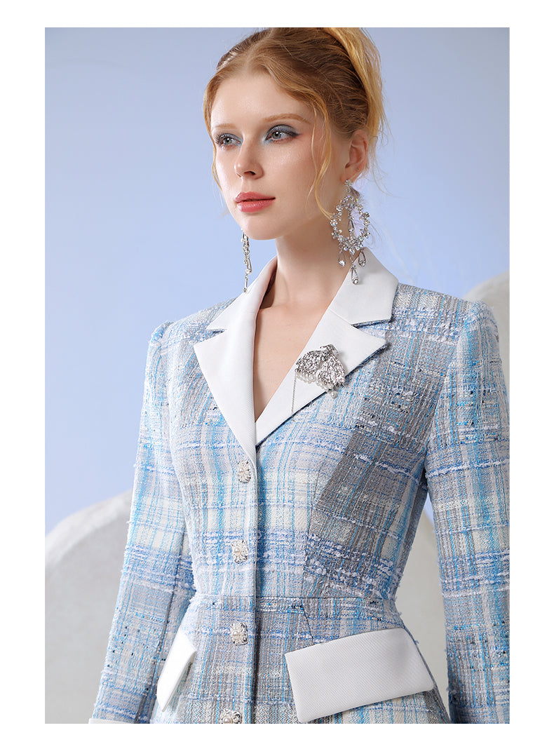 트위드 A 라인 여성 외부-하나