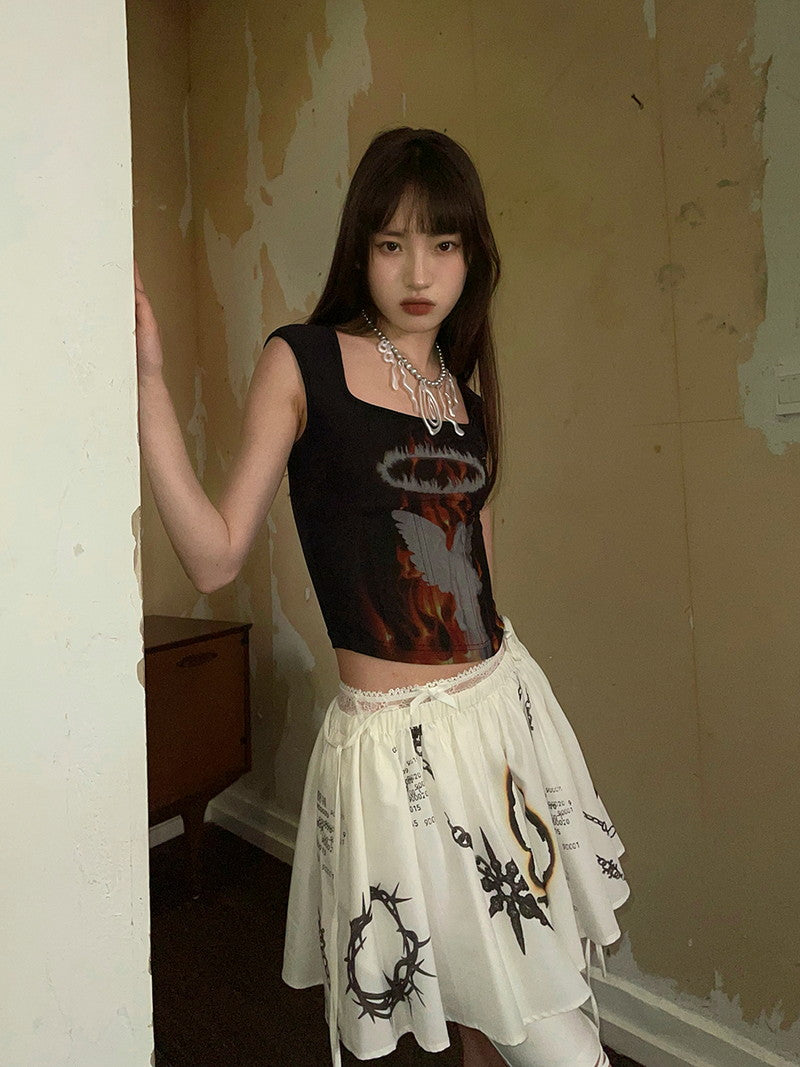 Fire Angel Back-Open Sleeveless Tops