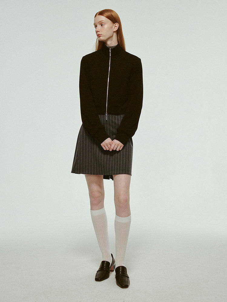 Coton zip simple chic simple parka