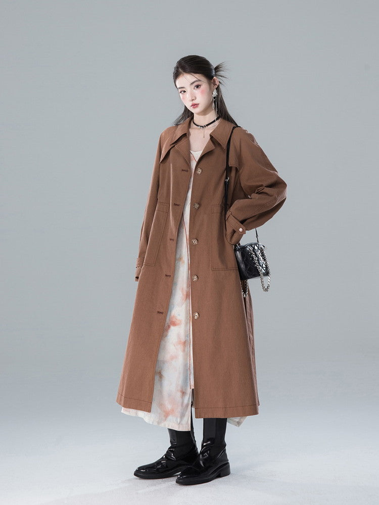 Classy Simple Oversize Long Trench-Coat