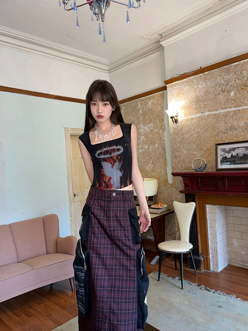 Fire Angel Back-Open Sleeveless Tops