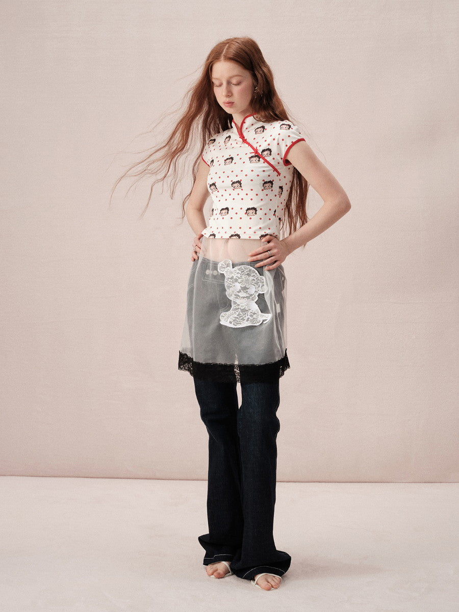Betty China Fancy Short Half-Sleeve Tops