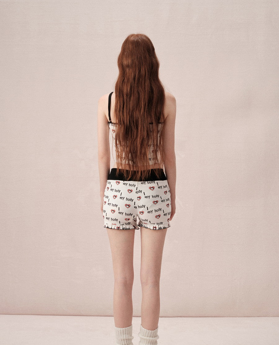 Betty Set-Up Room-Wear Casual Relax Cute Tops&Short-Pants